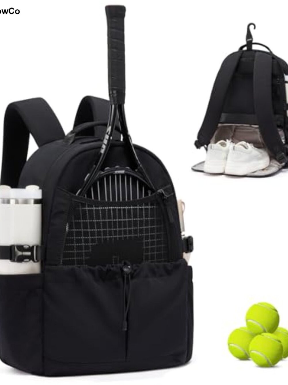 Tennis Backpack for Men & Women Fits 27" Rackets Pickleball Padel Bag with Shoe